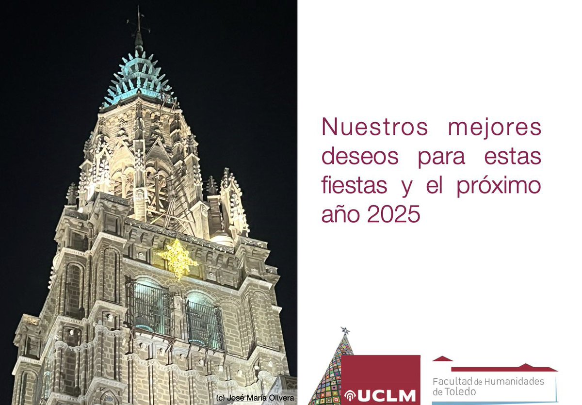 Desde la Facultad de Humanidades de Toledo os deseamos una Feliz Navidad y un próspero Año Nuevo🎄📚