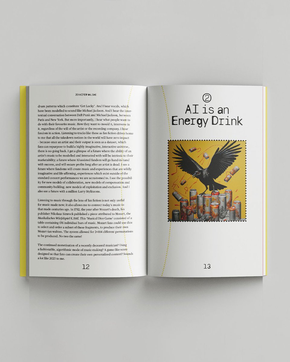 Unsound (@unsound) on Twitter photo Weâre thrilled to announce the publication of <a href="/JenniferWalshe/">Jennifer Walshe</a>âs essay â13 Ways of Looking at AI, Art and Musicâ. The book will be launched at <a href="/ICALondon/">Institute of Contemporary Arts</a> on Jan 16, with Jennifer giving a talk and Q&A. You can pre-order the book via Unsound Bandcamp. More info here: Weâre thrilled to announce the publication of <a href="/JenniferWalshe/">Jennifer Walshe</a>âs essay â13 Ways of Looking at AI, Art and Musicâ. The book will be launched at <a href="/ICALondon/">Institute of Contemporary Arts</a> on Jan 16, with Jennifer giving a talk and Q&A. You can pre-order the book via Unsound Bandcamp. More info here: