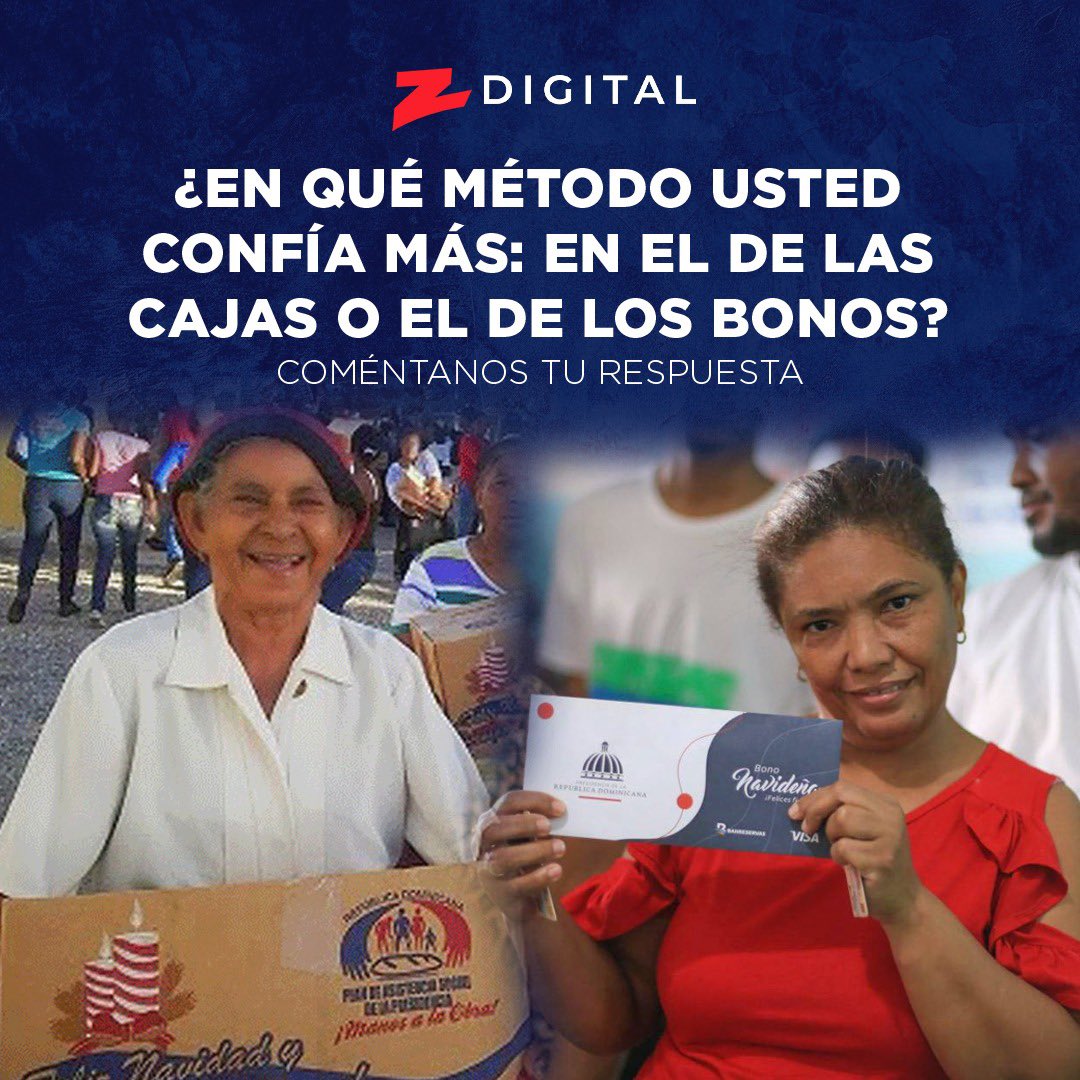 z101digital's tweet photo. ⁉️ [#ZEncuesta] En qué método usted confía más: En el de las cajas o el de los bonos?

- cajas
- bonos

Coméntanos tu respuesta. 

#Z101 #ZDigital #Opinión #Encuesta https://t.co/wDykQNwAVL