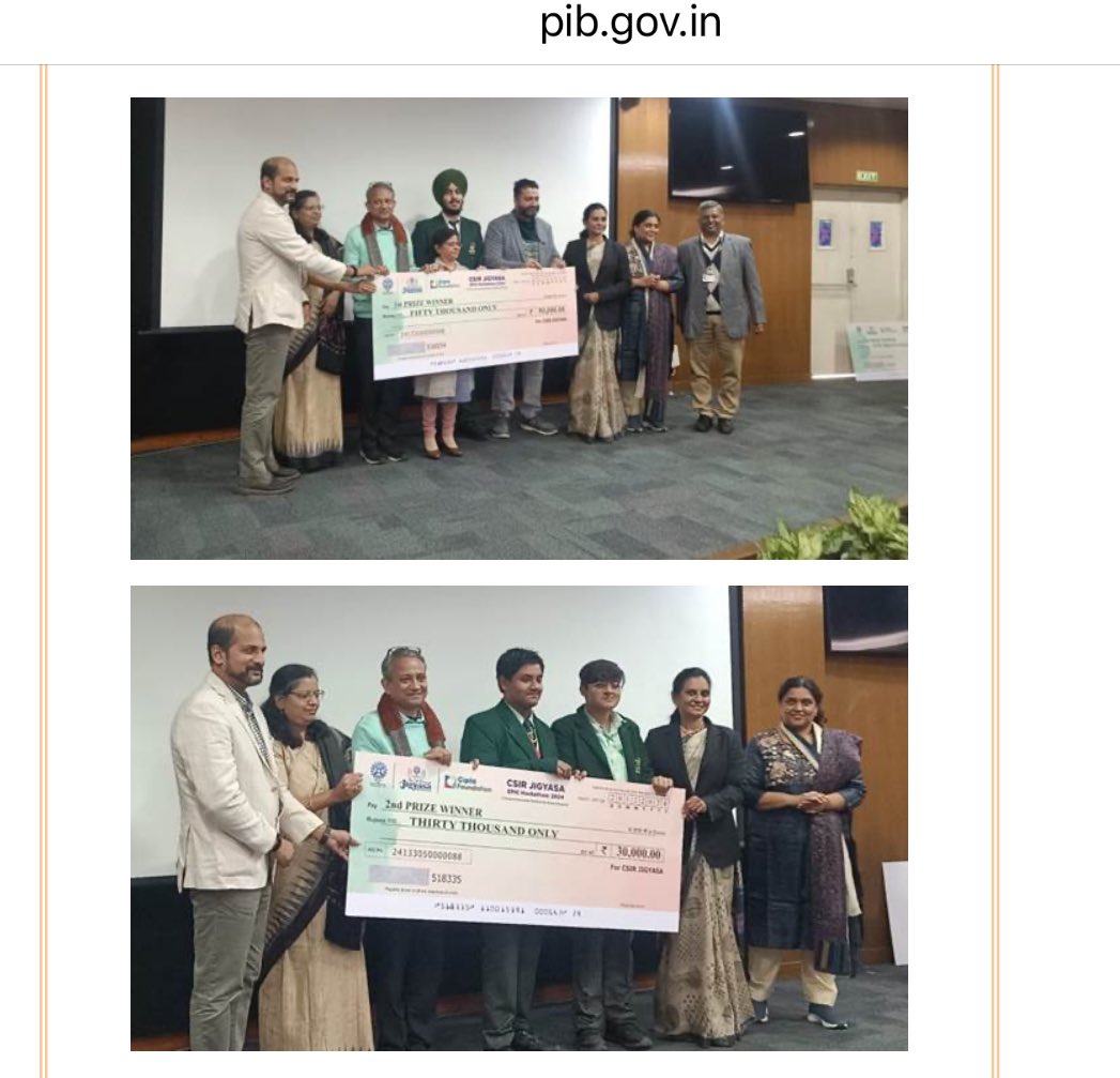 HRDGCSIR (@hrdg_csir) on Twitter photo #JigyasaEpicHackathon2024
#GrandFinale
<a href="/IGIBSocial/">CSIR-IGIB</a>
Exhibition of products/ prototypes developed by school students after 2 months internship at CSIR labs. Prizes awarded to winners. Partnered with Cipla Foundation through CSR funding & <a href="/csiriict/">CSIR-IICT</a> <a href="/CsirJigyasa/">CSIRJIGYASA</a> <a href="/CSIR_IND/">CSIR, India</a> #JigyasaEpicHackathon2024
#GrandFinale
<a href="/IGIBSocial/">CSIR-IGIB</a>
Exhibition of products/ prototypes developed by school students after 2 months internship at CSIR labs. Prizes awarded to winners. Partnered with Cipla Foundation through CSR funding & <a href="/csiriict/">CSIR-IICT</a> <a href="/CsirJigyasa/">CSIRJIGYASA</a> <a href="/CSIR_IND/">CSIR, India</a>