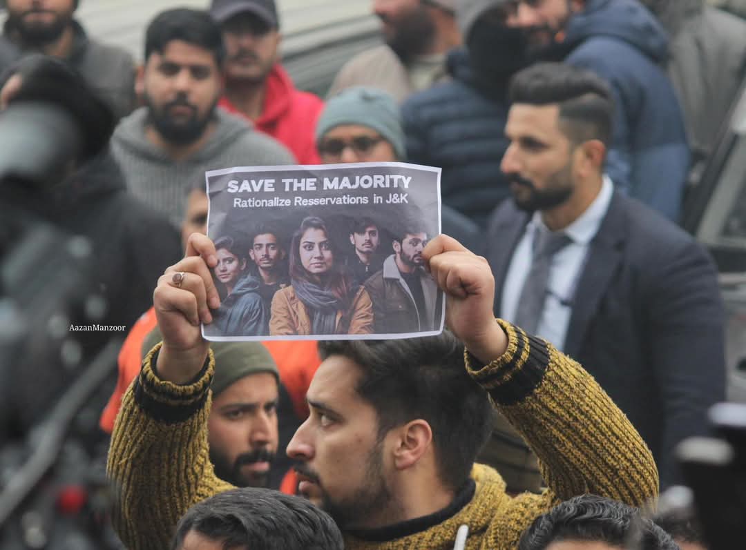 Today, the streets of Srinagar roared with the unwavering determination of students demanding justice. A massive show of strength against an unjust reservation policy that murders merit. This is a fight for fairness, equality, and the future of our youth. We will not be silenced.