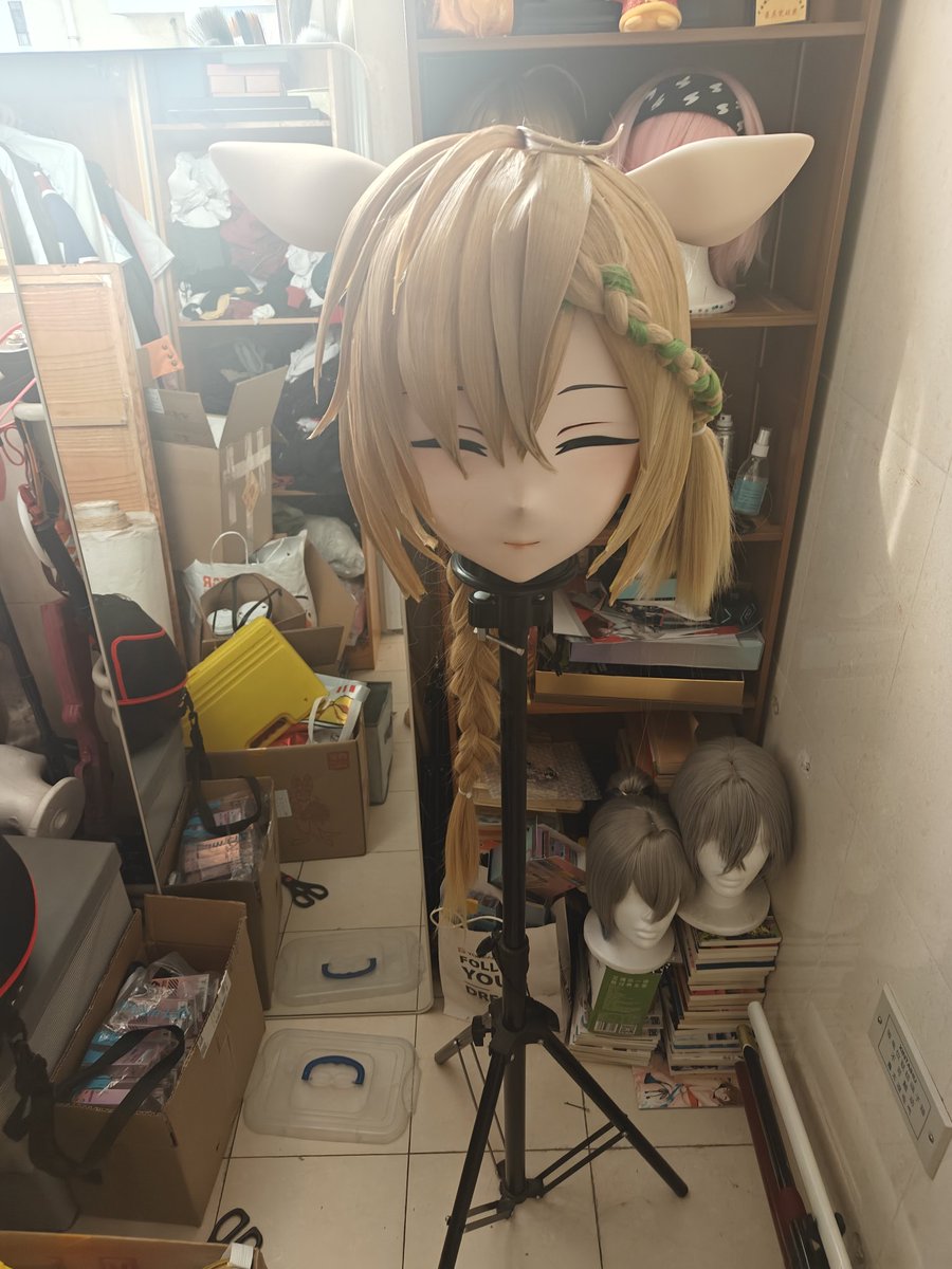 新头来了，可惜目前变不了娃，所以给大家展示一下好了 #明日方舟 #寒芒克洛丝 #kigurumi