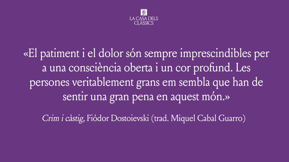 La grandesa humana sovint camina del braç amb el dolor i la lucidesa, com suggereix Dostoievski a «Crim i càstig». Una obra magistral, amb traducció de Miquel Cabal per a la BM Universal, que dissecciona l’ànima humana amb precisió i que explora els abismes de la ment i el cor.