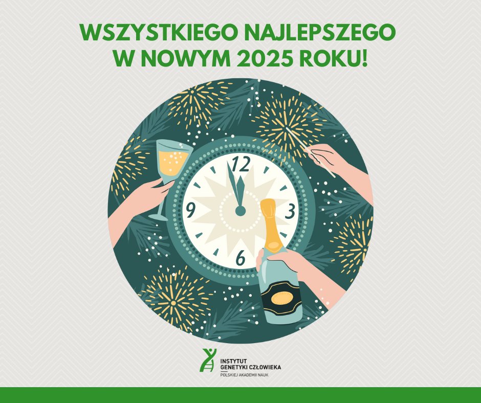 Wraz z nadejściem Nowego Roku pragniemy życzyć Państwu zdrowia, radości i sukcesów w każdym aspekcie życia! 🌟 Niech ten nowy rozdział będzie pełen inspirujących odkryć, nowych możliwości i spełnienia zarówno zawodowego, jak i osobistego. 🧬 Do siego roku! ✨