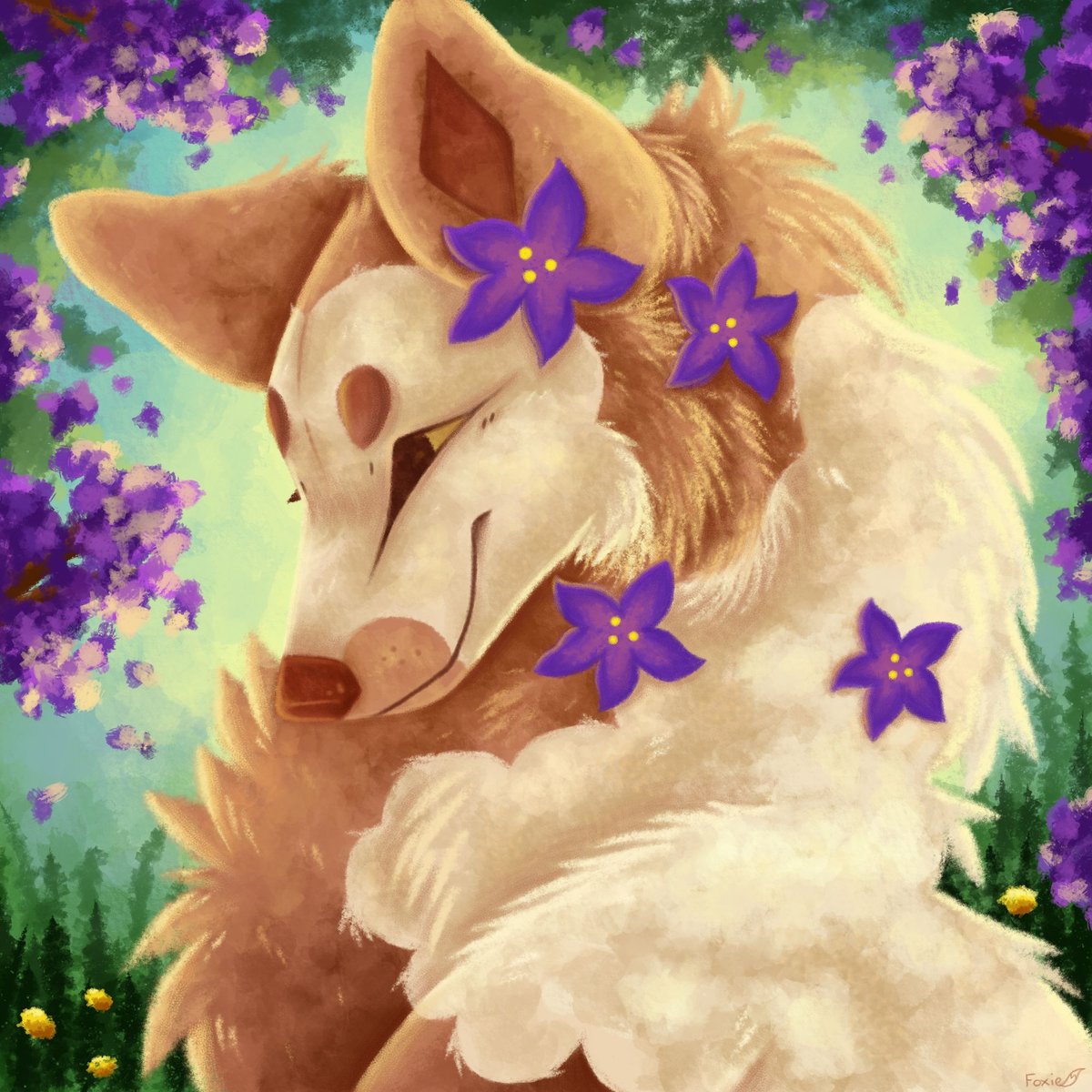 Painting practise with my girl Hazel. 💜

#digitalpainting #oc #painting #illustration #fox #canine #artist