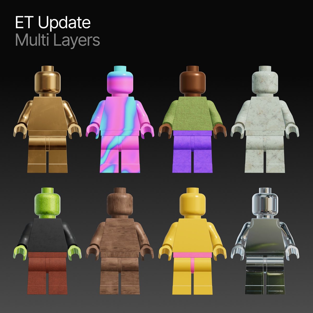 endlesstools's tweet image. 🌈Some objects consist of multiple layers. You can change the material of each layer individually or update all layers at once. Simply select the desired layer using your trackpad or mouse, and apply the material change. #endlesstools #lego #multilayer #3d #3ddesign