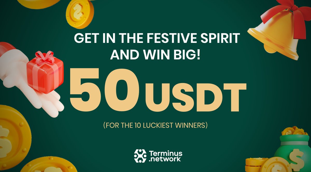 🎅🎄 𝘾𝙃𝙍𝙄𝙎𝙏𝙈𝘼𝙎 𝙂𝙄𝙑𝙀𝘼𝙒𝘼𝙔 𝘼𝙇𝙀𝙍𝙏! 🎁💰

We’re celebrating the season with $5 USDT each for 10 lucky winners! 🎉 Here's how to join:
1️⃣ Follow <a href="/terminus_pos/">Terminus</a> 
2️⃣ Like &amp; Repost this post
3️⃣ Tag 2 friends to join the fun 🎄

✨ Hurry! Don’t miss out on this
