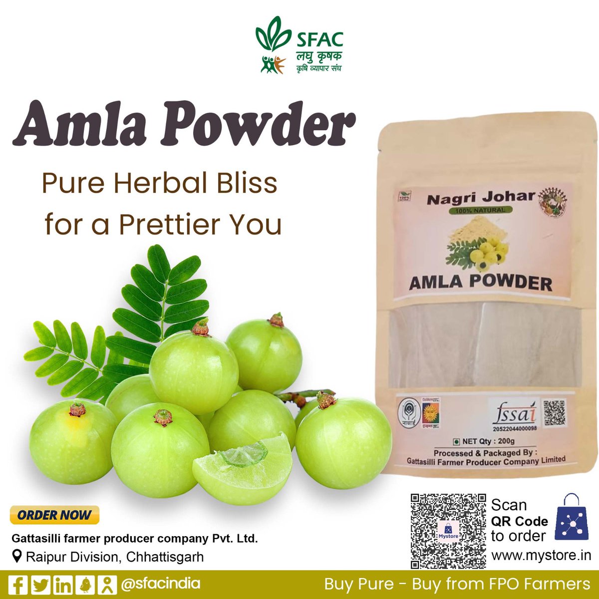 sfacindia's tweet photo. Derived from natural amla or Indian gooseberry, this pure amla powder is the best remedy for glowing skin &amp; hair.

Order at👇
https://t.co/F6JD0G6WDj

🌿
@AgriGoI @ChouhanShivraj @mpbhagirathbjp @ONDC_Official @PIB_India @mygovindia #HealthyEating #HealthyHabits #AmlaPowder #Amla https://t.co/r6KoopJ9cf