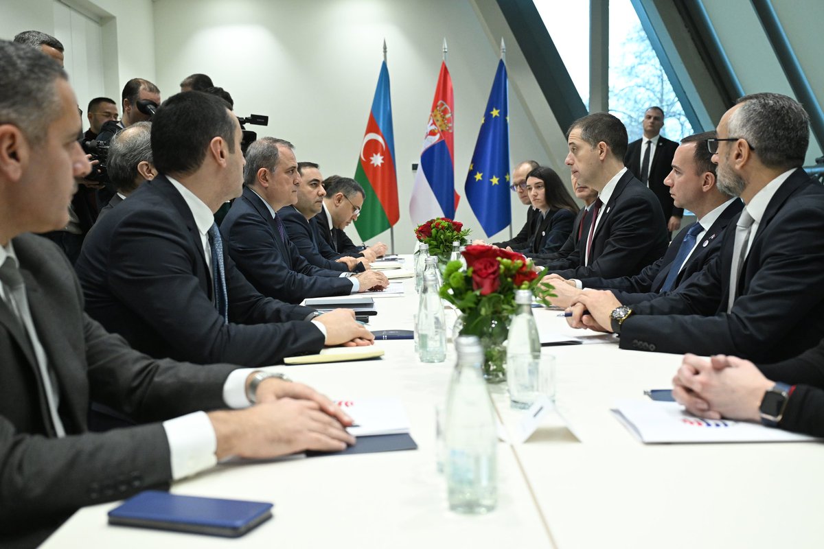 markodjuric's tweet photo. It is a great honor and pleasure for me that, on the day we are holding our first #AmbassadorsConference in over a decade, we have my dear friend @Bayramov_Jeyhun as our special guest.
Through difficult and turbulent decades and years for our country, Azerbaijan has always stood by us in matters of territorial #integrity and #sovereignty. Our countries are actively working to develop #economic cooperation, especially in the #energy sector, which has greatly enhanced our #energysecurity in these globally turbulent times.
The #friendship between our countries is also grounded in the exceptional personal relationship between @predsednikrs and @presidentaz, which laid an outstanding political framework for our #cooperation.
2024 has been a remarkable year for #Serbia-#Azerbaijan relations and our cooperation will grow even stronger and more intense. In 2025, we will continue our #strategicdialogue at the highest #political level.
To our dear #Azerbaijani guests, I sincerely hope you feel at home here in #Belgrade.