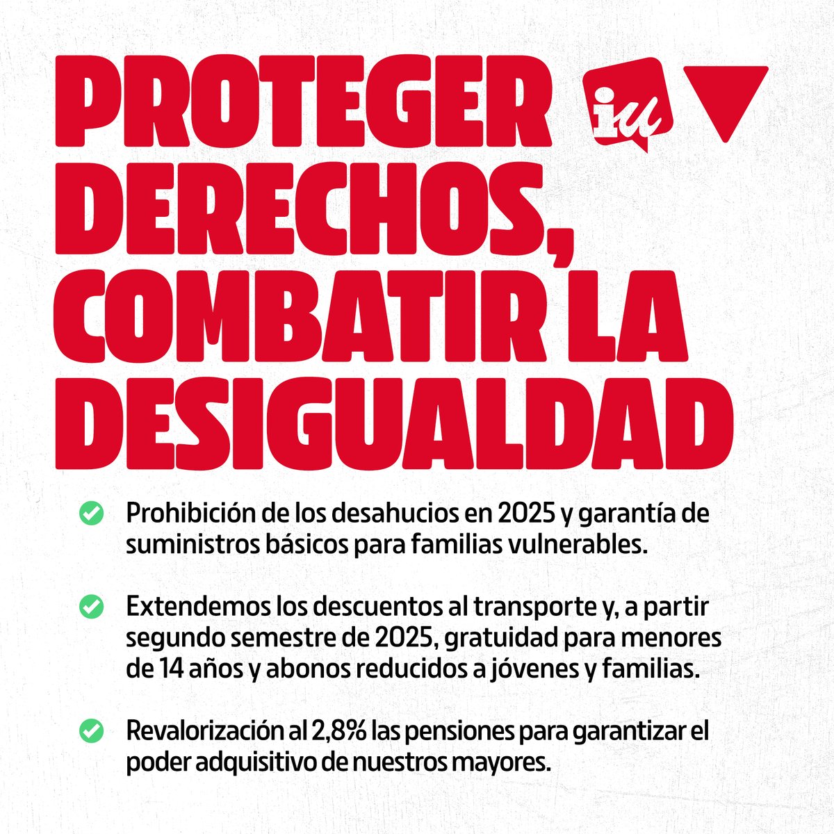 Estar en el Gobierno significa arrancar avances como este nuevo paquete que amplía el escudo social.

Desde Izquierda Unida, seguimos empujando por cambios reales que sean garantía de progreso y defiendan los derechos la clase trabajadora.