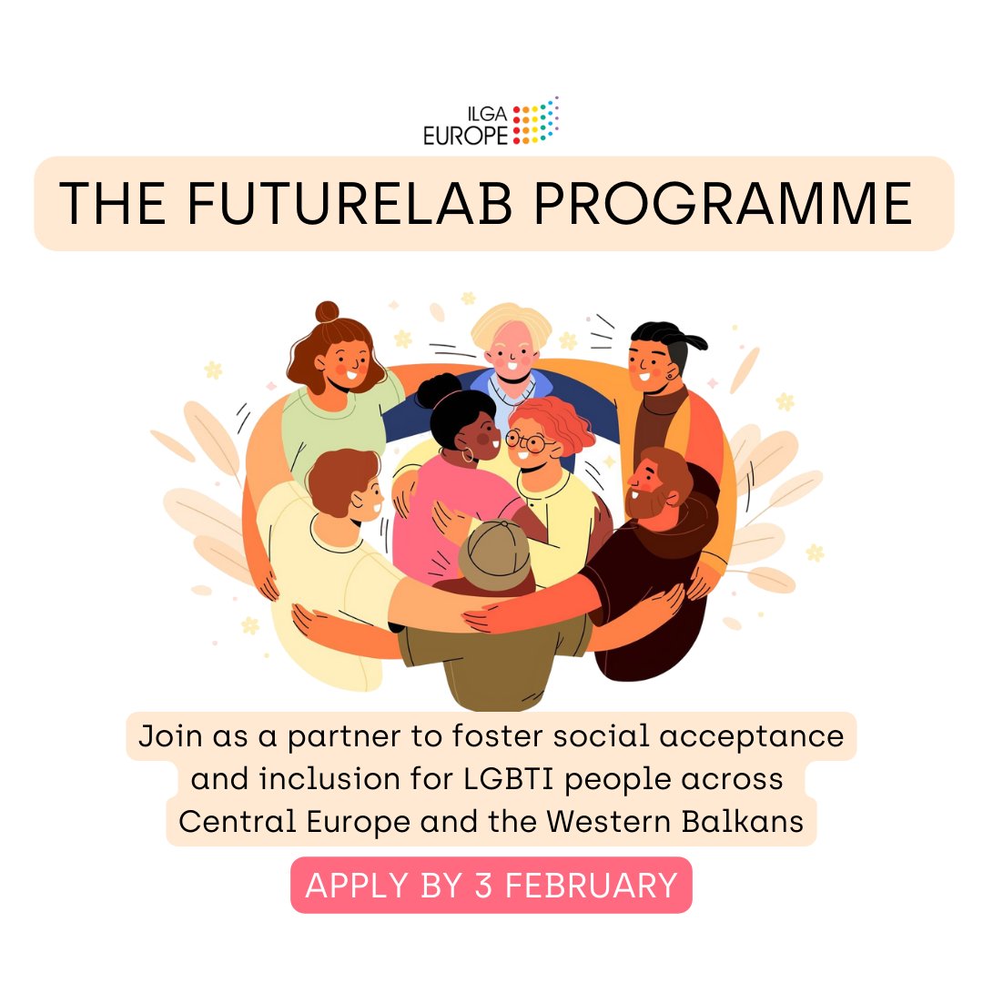 ILGAEurope's tweet image. Is your organisation focused on societal and cultural change in Central Europe & the Western Balkans? Join The FutureLab, our new programme on social acceptance and inclusion. Read more and apply by 3 February at ilga-europe.org/news/the-futur…