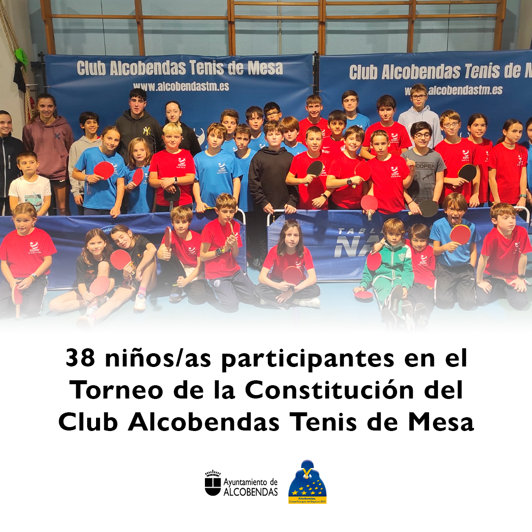 🏓 El 18 de diciembre se celebró el Torneo de la Constitución en <a href="/AlcobendasTM/">Club Alcobendas Tenis de Mesa</a>, en donde participaron 38 niños/as de las Escuelas del club, Escuelas Municipales, Colegio Emilio Casado, Colegio Daoiz y Velarde

#DeporteAlcobendas