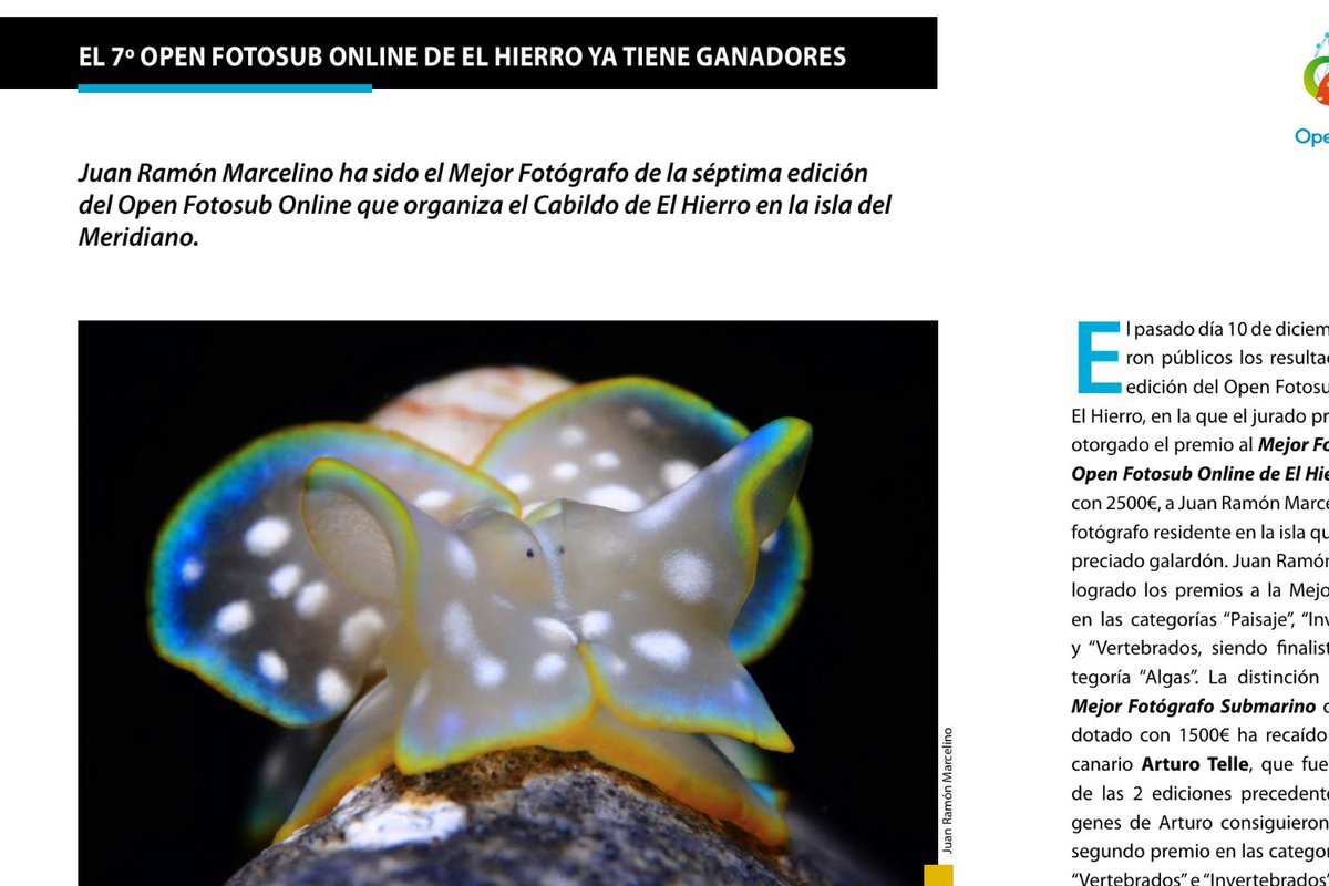El 7º Open Fotosub Online de El Hierro en la Revista aQua! 😍👏👏👏
cloud.3dissue.net/7837/7849/1376…