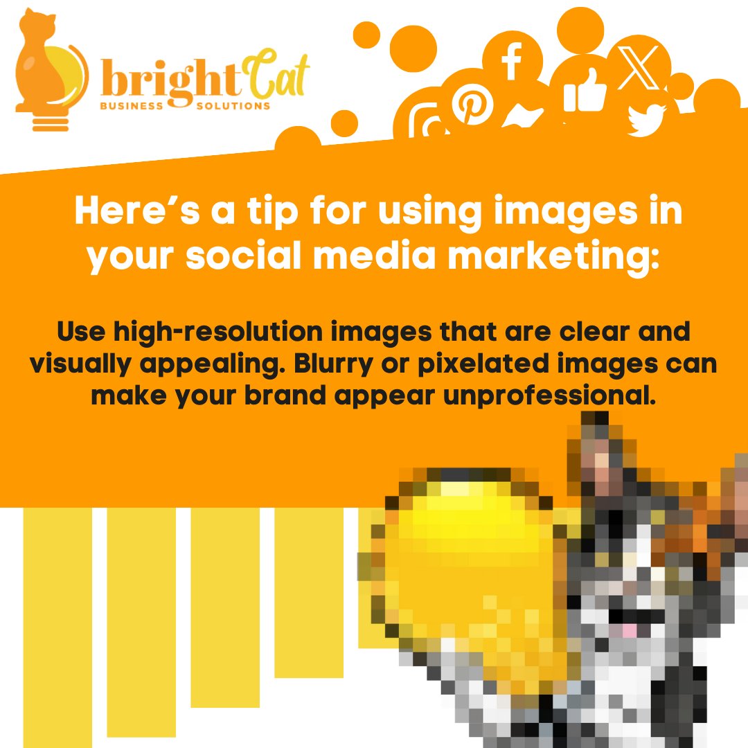 Here’s a tip for using images in your social media marketing:

Use high-resolution images that are clear and visually appealing. Blurry or pixelated images can make your brand appear unprofessional.

#socialmedia #socialmediamanagement #graphicdesign