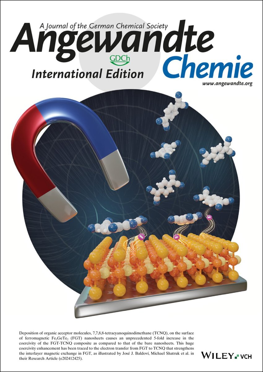 José J. Baldoví (@jjbaldovi) on Twitter photo Just published before #Xmas🎄 Our recent work on TCNQ on Fe3GeTe2 is featured as #Cover art in Angewandte Chemie <a href="/angew_chem/">Angewandte Chemie</a> ⚗️🧲
Kudos to <a href="/laura_canil/">Laura Canil</a> for the beautiful #artwork👩🏻🎨 Many thanks to all co-workers for making it possible! <a href="/ShatrukFSU/">Shatruk Group</a> <a href="/ICMol_UV/">ICMol</a> <a href="/alberto_m_ruiz/">Alberto M. Ruiz</a> 🎅💫 Just published before #Xmas🎄 Our recent work on TCNQ on Fe3GeTe2 is featured as #Cover art in Angewandte Chemie <a href="/angew_chem/">Angewandte Chemie</a> ⚗️🧲
Kudos to <a href="/laura_canil/">Laura Canil</a> for the beautiful #artwork👩🏻🎨 Many thanks to all co-workers for making it possible! <a href="/ShatrukFSU/">Shatruk Group</a> <a href="/ICMol_UV/">ICMol</a> <a href="/alberto_m_ruiz/">Alberto M. Ruiz</a> 🎅💫