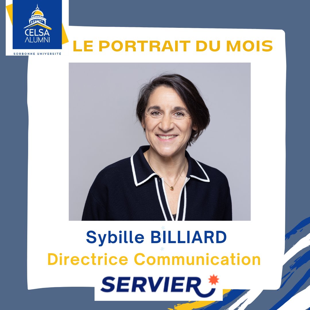 Portrait du mois
Découvrez le portrait de Sybille Billiard, ancienne étudiante  #CELSA, qui dirige depuis 2018 la communication du groupe <a href="/Servier/">Servier</a>. Elle a accepté d'évoquer avec nous son parcours, le réseau alumni &amp; sa vision du métier de communicant. 👉 celsa-alumni.com/fr/article/syb…