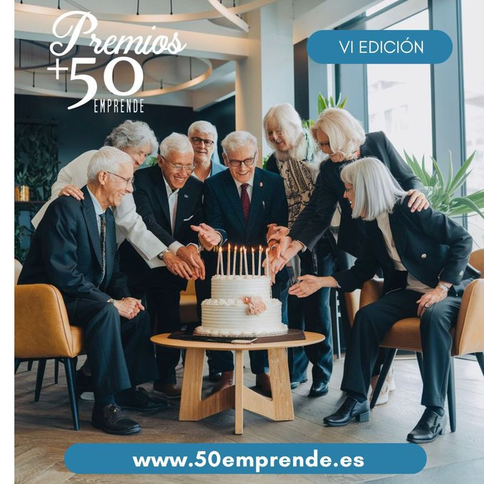 🏆VI edición Premios➕#50emprende
<a href="/50Premios/">Premios +50 Emprende</a>

📣 Se buscan emprendedores seniors🧓👴

➌ Premios.
🎖️ Categoría Especial al 𝘗𝑟𝘦𝑚𝘪𝑜 𝐸𝘮𝑝𝘳𝑒𝘯𝑑𝘪𝑚𝘪𝑒𝘯𝑡𝘰 𝘝𝑒𝘳𝑑𝘦.

🗓️ Aplica hasta 𝟯𝟭 𝗲𝗻𝗲𝗿𝗼 𝟮𝟬𝟮𝟱.

⏹️🟨Accede a toda la info: bit.ly/3Nwp6EY