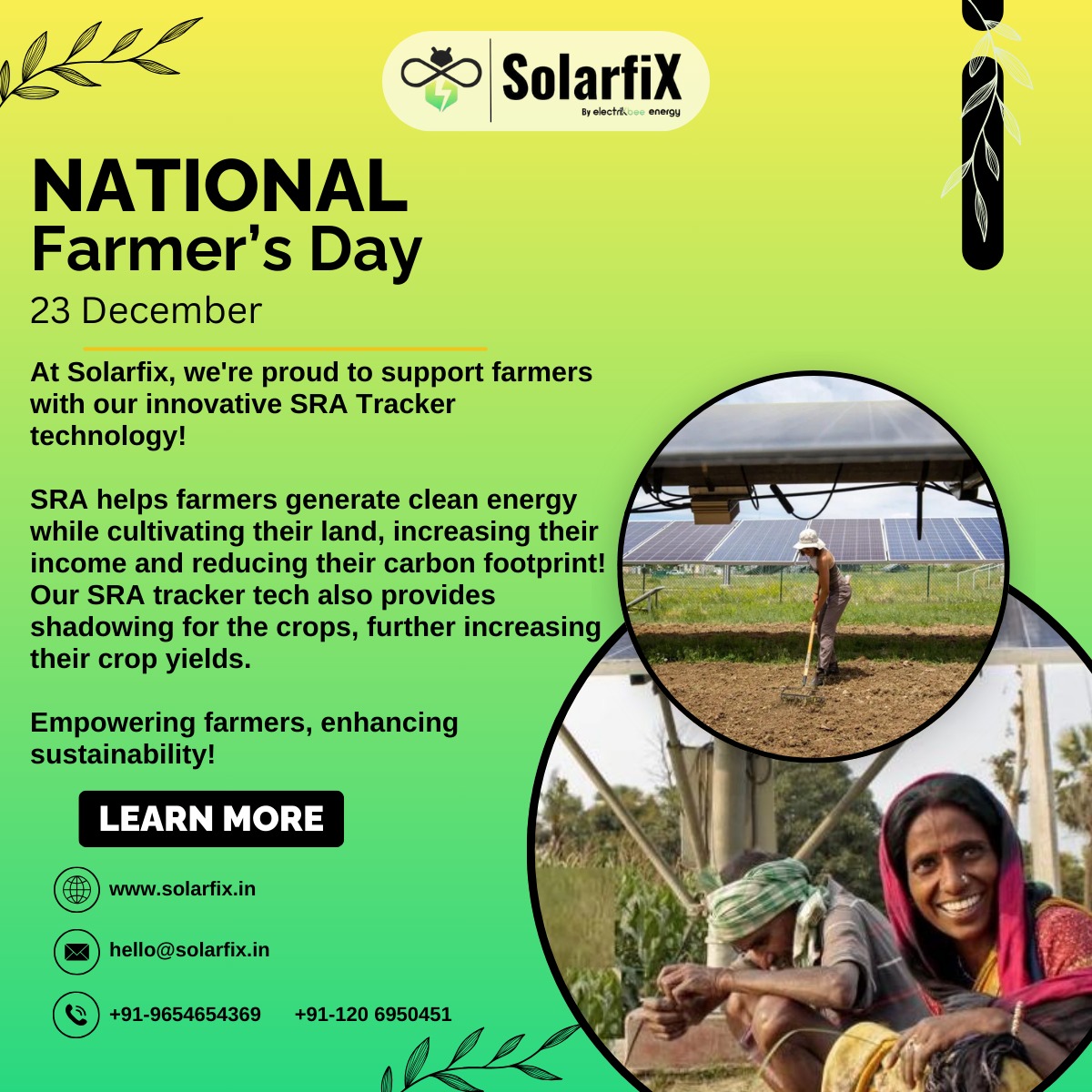 Electrik_Bee's tweet photo. Happy Farmers' Day!
Our solar-powered irrigation systems and agricultural solutions help farmers:

Reduce energy costs
Increase crop yields
Enhance water management
#FarmersDay #SolarEnergy #Sustainability #Agriculture #RenewableEnergy #SolarfiX https://t.co/3RWHISbWDO