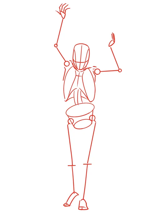 骨が見えるようになると、輪郭を描いていても芯が入ったような表現になります。 