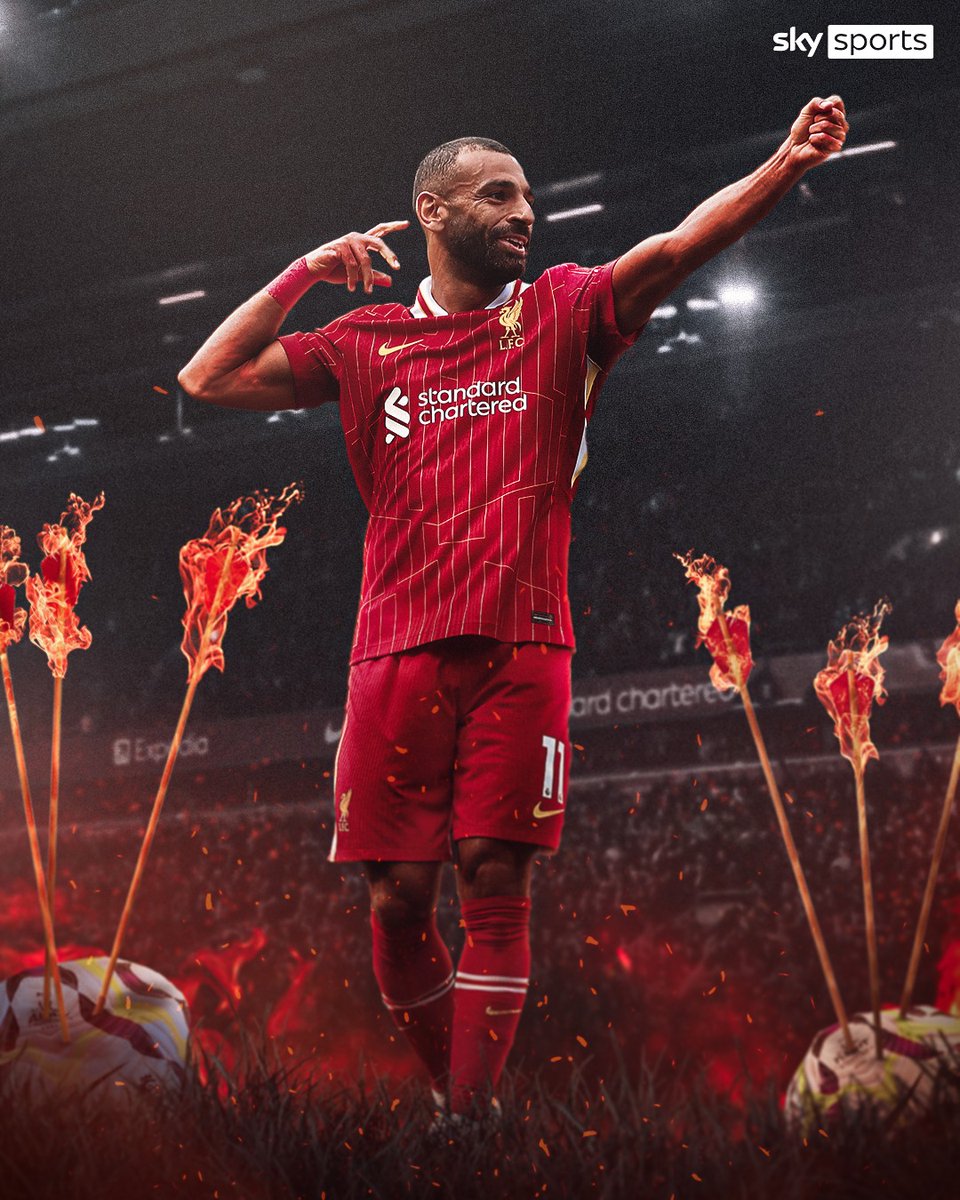 SkySportsPL's tweet image. The first player in Premier League HISTORY to reach 10+ goals and assists before Christmas, take a bow Mo Salah! 🏹🔥