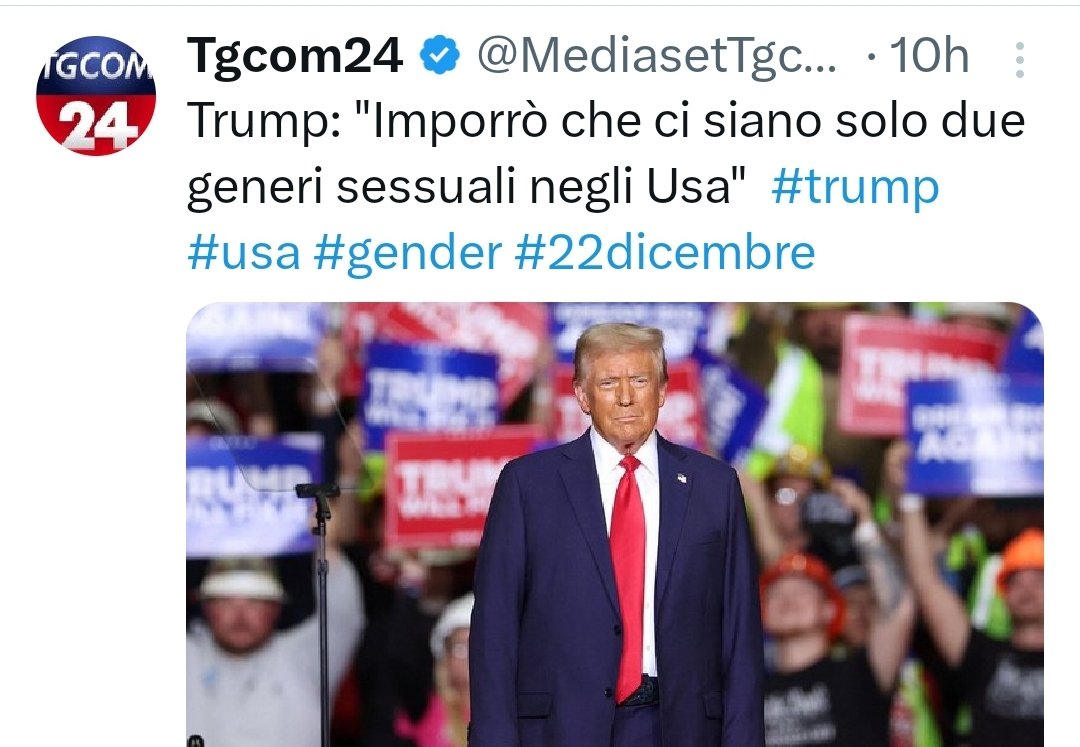 SimoPillon's tweet photo. Trump annuncia che vieterà il Gender, metterà fuori legge la transizione dei bambini e che lo stato federale riconoscerà solo la realtà, e cioè maschi e femmine, lasciando le identità autopercepite agli psichiatri.
I bambini ringraziano! https://t.co/L1PJbDfyVC