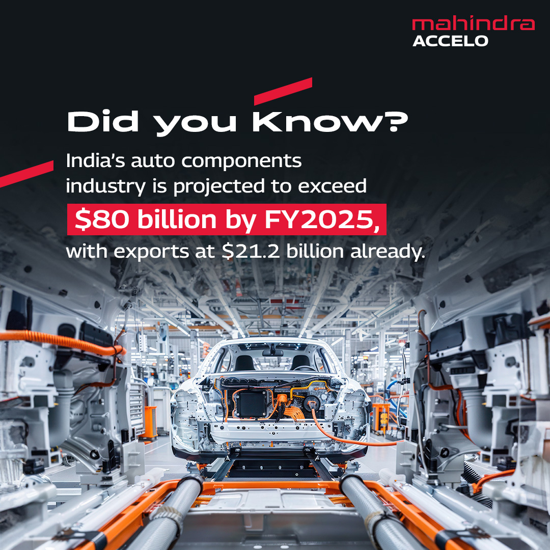 MahindraAccelo's tweet image. India’s automotive components sector is gearing up for remarkable growth, driving innovation and boosting exports to new heights.

#MahindraAccelo #AutoComponents  #DriveInnovation #EmissionsReduction