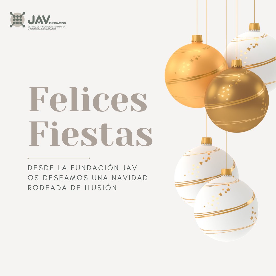 🎄✨Desde la Fundación JAV queremos desearos una Navidad llena de esperanza, alegría y unión. Que estas fiestas sean el inicio de nuevos proyectos🌟

¡Gracias por acompañarnos en nuestra misión de innovación, formación y compromiso por el emprendimiento agrario!

Feliz Navidad 🎉
