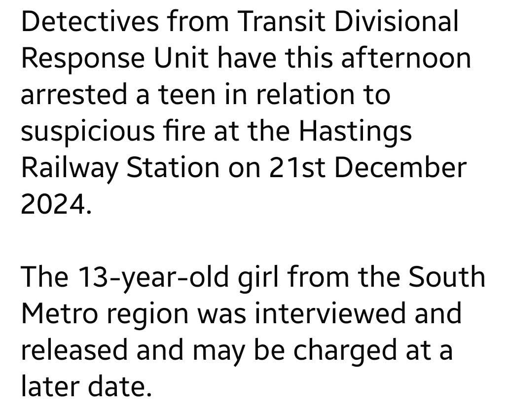 StonyPointLine's tweet image. An arrest has been made in relation to the fire at #Hastings Station. 👏

A great result by @VictoriaPolice! 

#StonyPointLine #MetroTrains 
#PTV #PublicTransportVictoria
