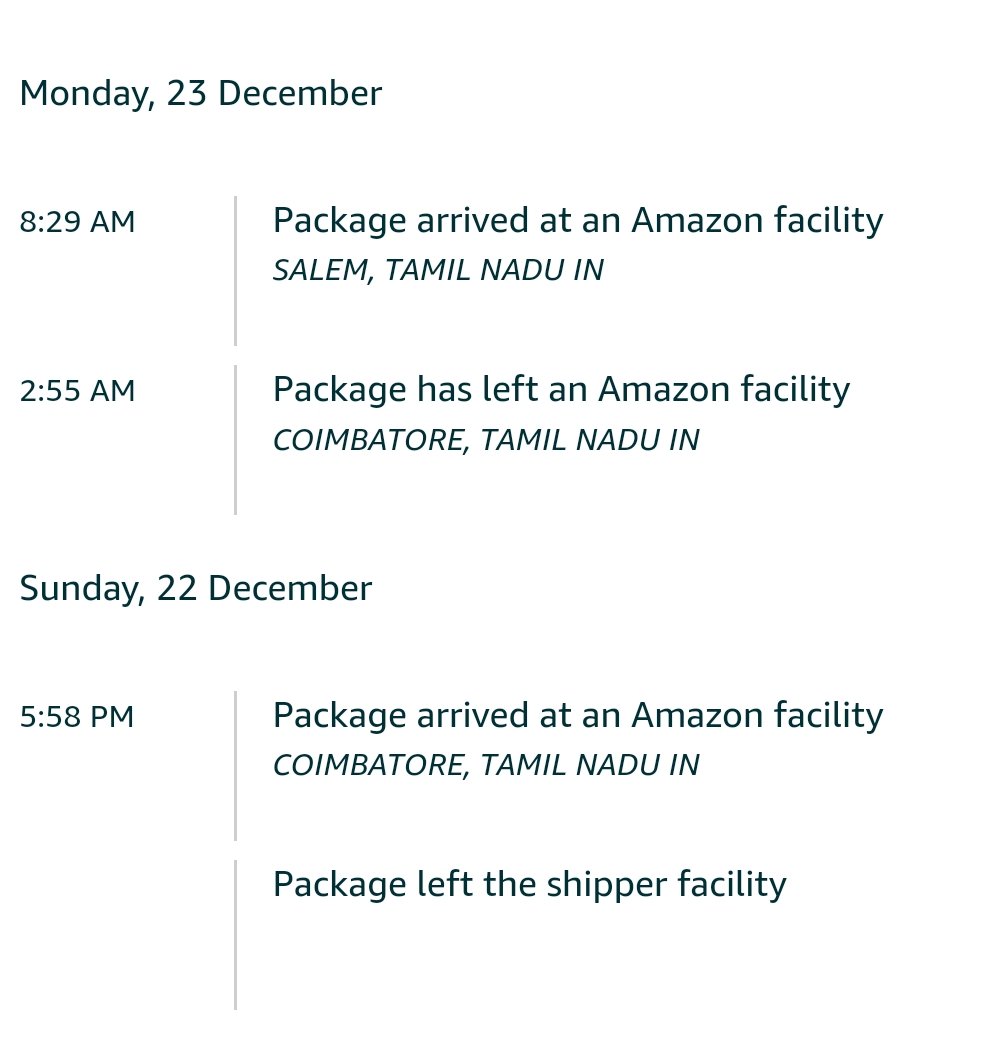 Im_VigneshMC's tweet photo. @amazonIN why are you sending a package which should be delivered in coimbatore from coimbatore to salem? https://t.co/D7BdvOSGQs