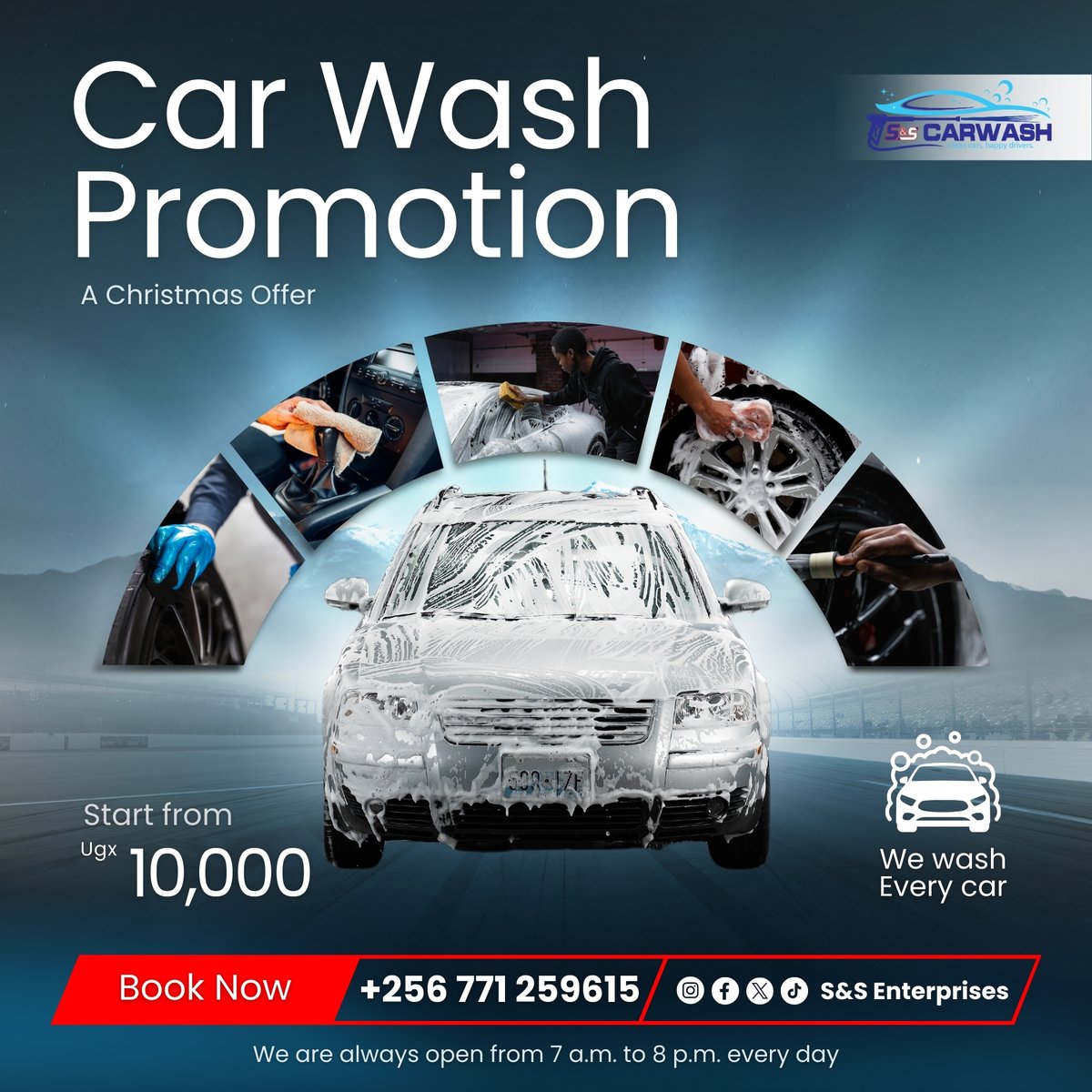s_supermarkets's tweet photo. Car Wash Promotion at S&S Car Wash.
We wash your car at only 10,000ugx
Dont miss out on this christmas offer
#SandSWashingBay #SandSCarWash https://t.co/3ROMJWdk89