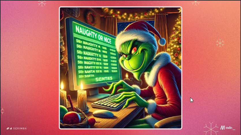 Blessingtutka's tweet photo. Merry Christmas 🎅!

Here's my #JavaScriptmas solution for today @scrimba 🙌

Link 👉 
https://t.co/ghnUgZo59w

Totally recommend this advent calendar. https://t.co/NdFFTa8uKp