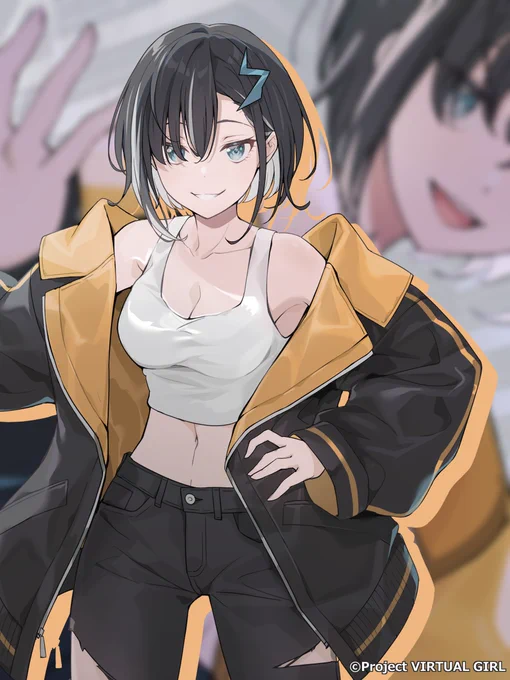 ヒロインの一人、マキです。明るくノリが良い、しっかりとした芯のある女の子、を意識してデザインしました。橘めいさんに担当して頂いております。設定は公式サイトご覧ください!#バチャガ 