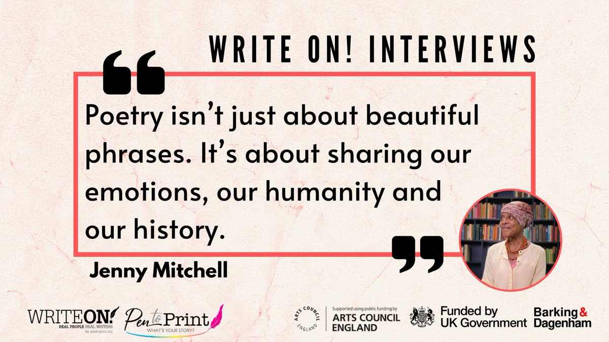Pen_to_Print's tweet photo. #WriteOnInterviews Jenny Mitchell: Poetry, Passion and Power https://t.co/hEQVpBDxoy
“Poetry isn’t just about beautiful phrases. It’s about sharing our emotions, our humanity and our history.”
Write On! https://t.co/rLmmLqelu7
Write On! Audio https://t.co/abWw10gfvq https://t.co/FBUzG3k4FC