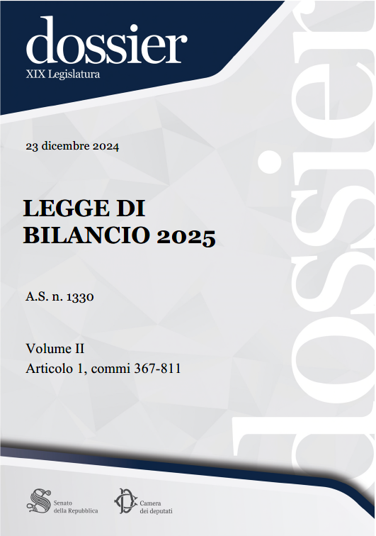 Legge di bilancio 2025 - A.S. n. 1330   
Volume II (Articolo 1, commi 367- 811)
senato.it/service/PDF/PD…