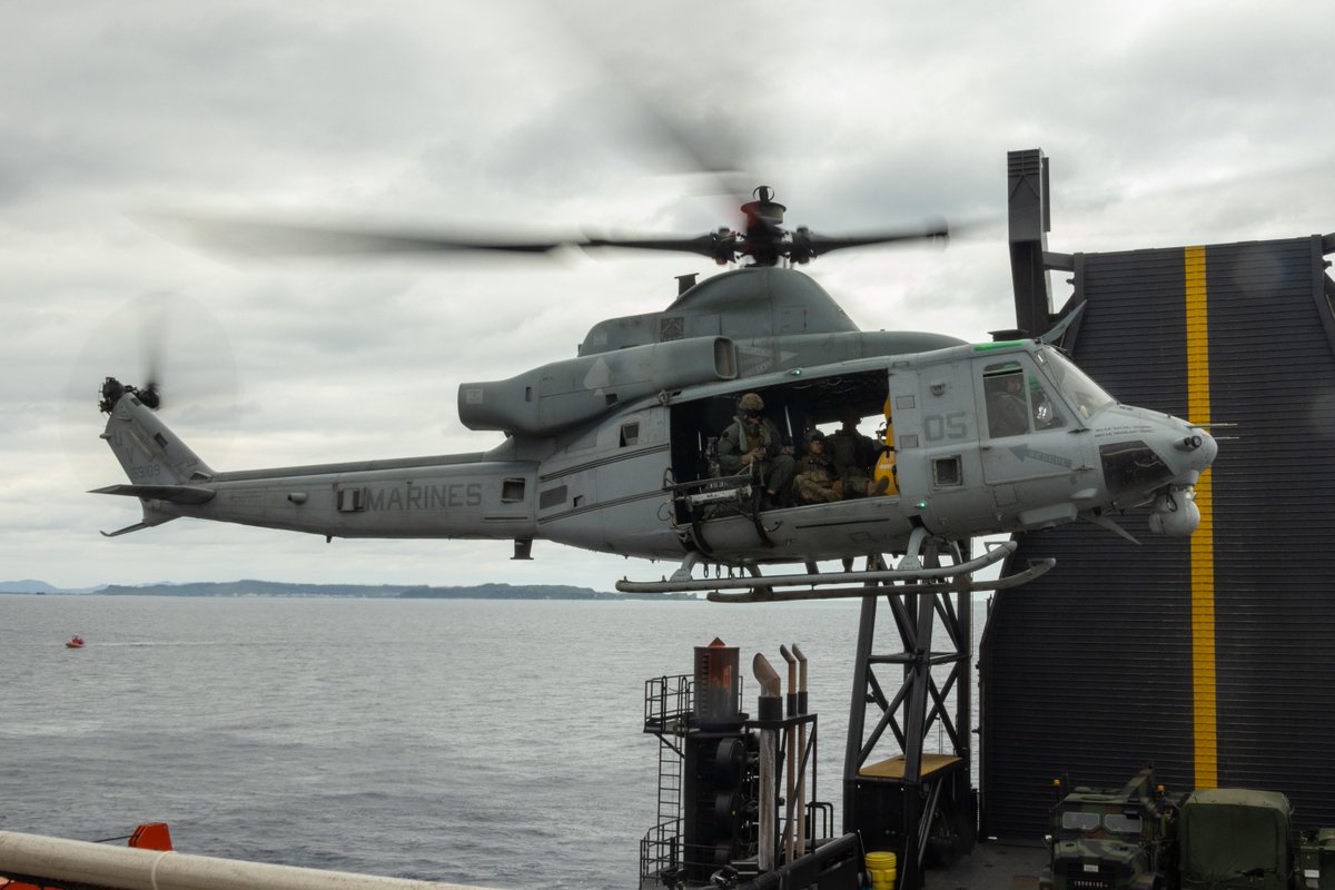 #Marines with Force Reconnaissance Platoon, Maritime Raid Force, @31stmeu, transport in a UH-1Y Venom helicopter assigned to Marine Medium Tiltrotor Squadron 265 during a visit, board, search and seizure exercise at White Beach Naval Facility, Okinawa, Japan, Dec. 11, 2024.