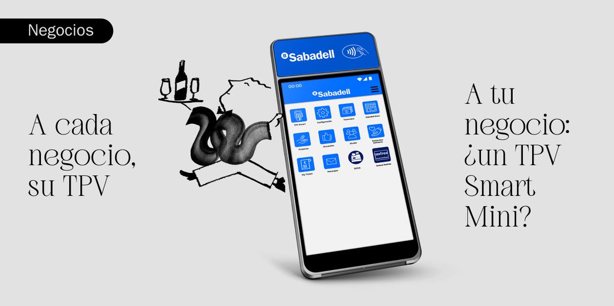 BancoSabadell's tweet photo. ¿Qué tiene el #TPVSmart Mini que permite la movilidad por todo el local o terraza de tu negocio? Que es ideal porque es pequeño y ligero como un dispositivo móvil. Por eso y por mucho más, en https://t.co/RUh4mu80y4. A cada negocio, su TPV. Y todos los #TPV en @BancoSabadell. https://t.co/eS5Gjf8ROS
