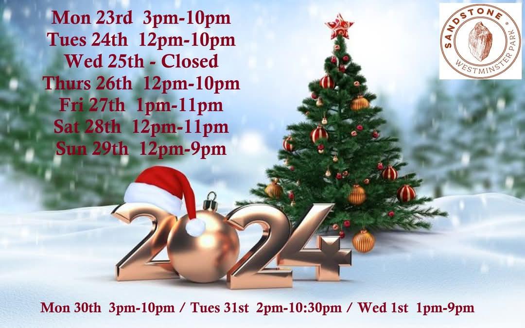 Our festive hours 🎅 
#Christmas2024 #festivehours
<a href="/CamraChester/">West Cheshire CAMRA</a>
