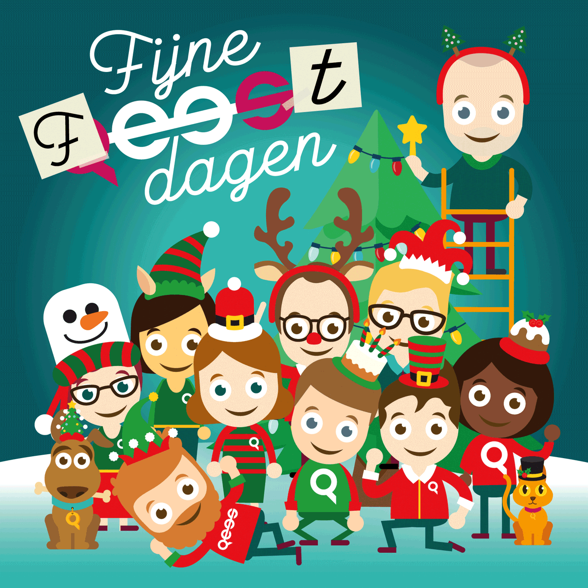 Qees gaat met Quibus en Qat op de bank. Geniet van de feestdagen. 

Wat een mooi team hebben we toch. Wat een plaatje!
