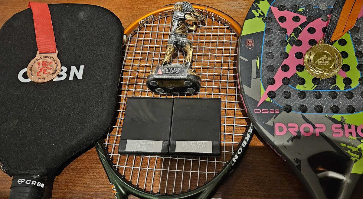 StuFoz's tweet photo. There are more playing &amp; medal opportunities in pickleball as I have experienced since 2022-  get out there whatever the sport 🤔👊🍺🤘😎 https://t.co/OboevcYHxU