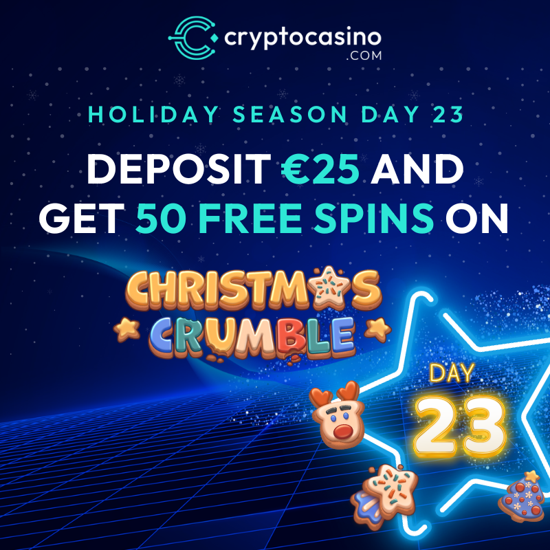CryptoCasino's tweet image. 🎁It's Holiday Season Day 23 at CryptoCasino.com 

🎰Get up to 50 FREE SPINS on these #slots with your deposit in any #Crypto!      

🤩Don’t miss out—start spinning today!  

#freespin #BONUS #CryptoCasino