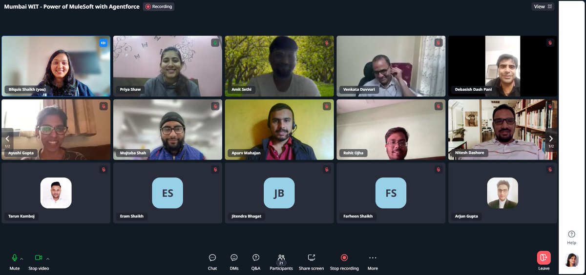 Bilquis Shaikh (@sbilquis27) on Twitter photo Amazing closure of the year 2024 with #SalesforceOhana! ๐๐
<a href="/PriyaShaw260/">Priya Shaw</a> - THANK YOU so much ๐ for being an awesome Speaker ๐ค & sharing your gold knowledge with #MumbaiOhana on Dec 21st!โจ
Congrats all the Winners!๐
#SFMumbaiWIT #TrailblazerCommunity #Agentforce #MuleSoft Amazing closure of the year 2024 with #SalesforceOhana! ๐๐
<a href="/PriyaShaw260/">Priya Shaw</a> - THANK YOU so much ๐ for being an awesome Speaker ๐ค & sharing your gold knowledge with #MumbaiOhana on Dec 21st!โจ
Congrats all the Winners!๐
#SFMumbaiWIT #TrailblazerCommunity #Agentforce #MuleSoft