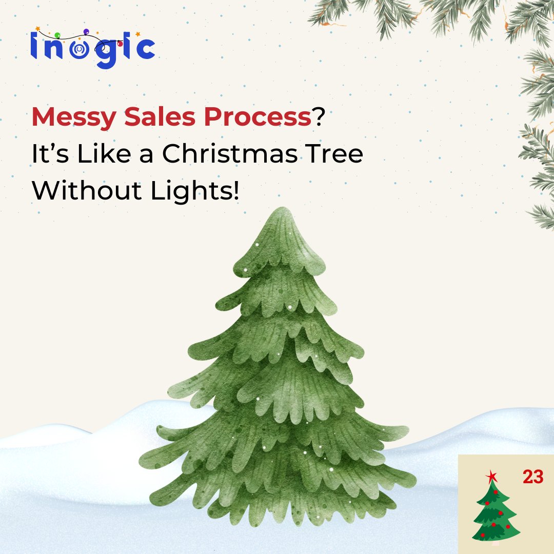inogic's tweet image. #AdventWithInogic #advent #day23                               An unstructured sales process is like a Christmas tree without lights! ✨With the Business Process Checklist app, automate compliance and bring order to your process, no matter the season.
#salesplaybooks
