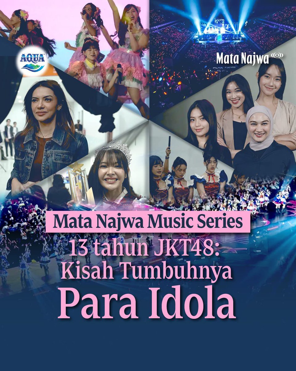 MataNajwa's tweet photo. Bertepatan dengan 13 tahun JKT48, Mata Najwa melihat lebih dekat di balik layar gelaran konser anniversary bertajuk Wonderland dari idol group ini. 

Tak hanya konser dan pengumuman Senbatsu Sousenkyo 2024, seluk beluk dinamika @officialJKT48 sebagai fenomena budaya pop dan relasi fans-idola juga banyak dikupas. 

Saksikan segera, Mata Najwa Music Series JKT48. Di YouTube Najwa Shihab dan website Narasi.

@sehatAQUA 

| Mata Najwa

#MataNajwa #JKT48 #AQUADULU