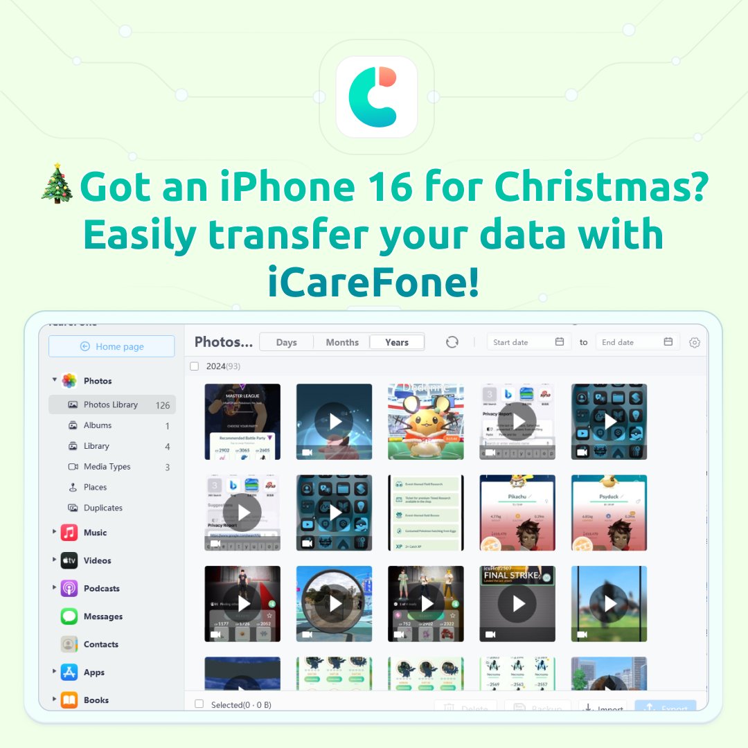 Tenorshare_Inc's tweet image. 🎄 Got a New iPhone 16 for Christmas? 🎁
Start enjoying your new iPhone and let the professional assist you with the data transfer!

The tool here: tenorshare.com/products/icare…

#Tenorshare #iCareFone #DataTransfer #iPhone16