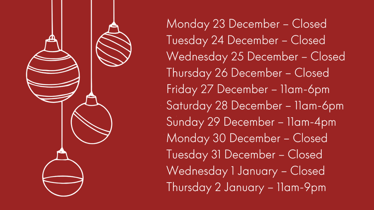 Our festive opening hours 🎄
modernartoxford.org.uk/visit