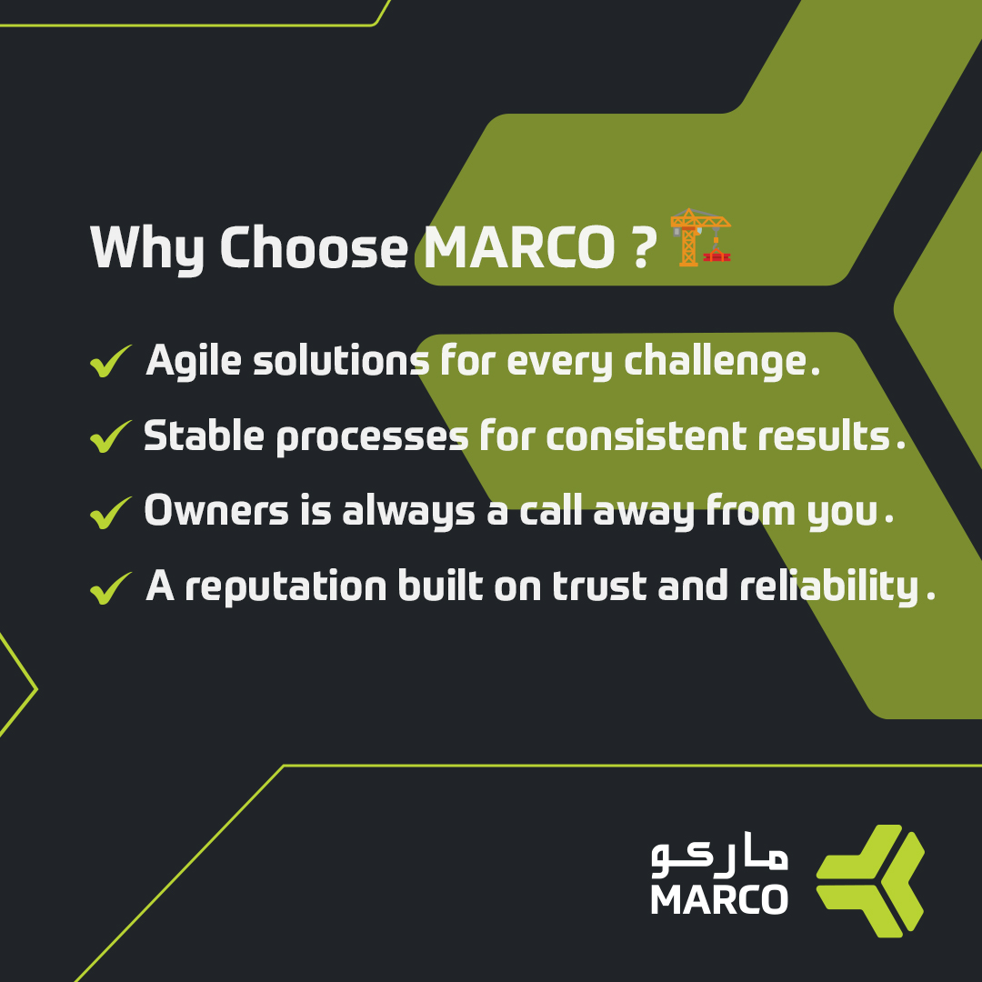 SaudiMarco's tweet photo. Why choose #MARCO ? 🏗️

#TopConstructionKSA #SaudiConstruction https://t.co/zmOj1awLd4
