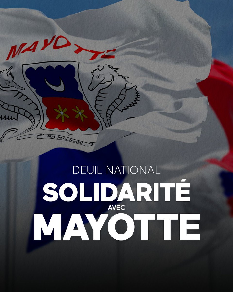 Vidal7602's tweet photo. En cette journée de deuil national, mes pensées vont aux familles endeuillées, aux sinistrés, et à tous les Mahorais. Je salue également l'engagement des services de secours : leur travail est essentiel pour surmonter cette épreuve, et pour reconstruire l'avenir de Mayotte. https://t.co/zhEWDFpkmP