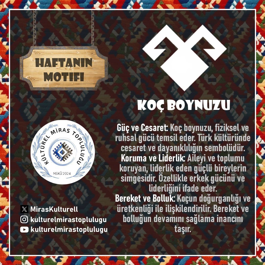 Bu haftanın motifi de #koçboynuzu olsun, haftamız onun gibi cesaretli olsun!

#haftanınmotifi