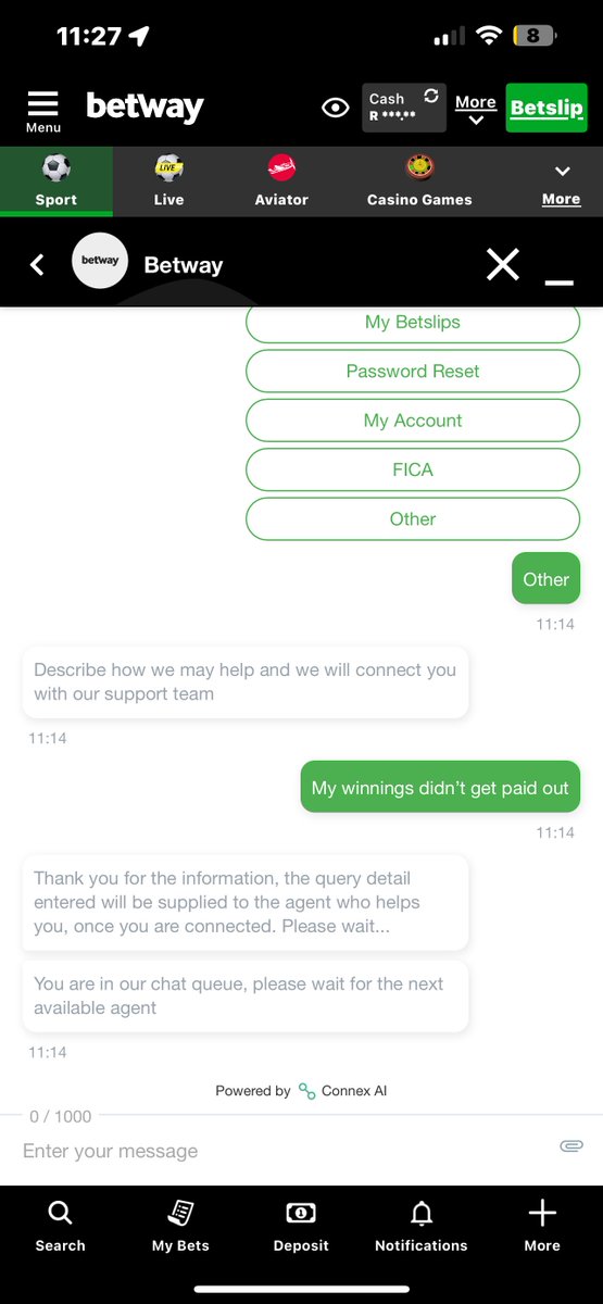 240NFTS's tweet photo. @Betway_za @betway please get  your agents respond
It’s been also most 40 minutes with no assistance
I didn’t get paid out my winnings https://t.co/yp6TUW7QfE