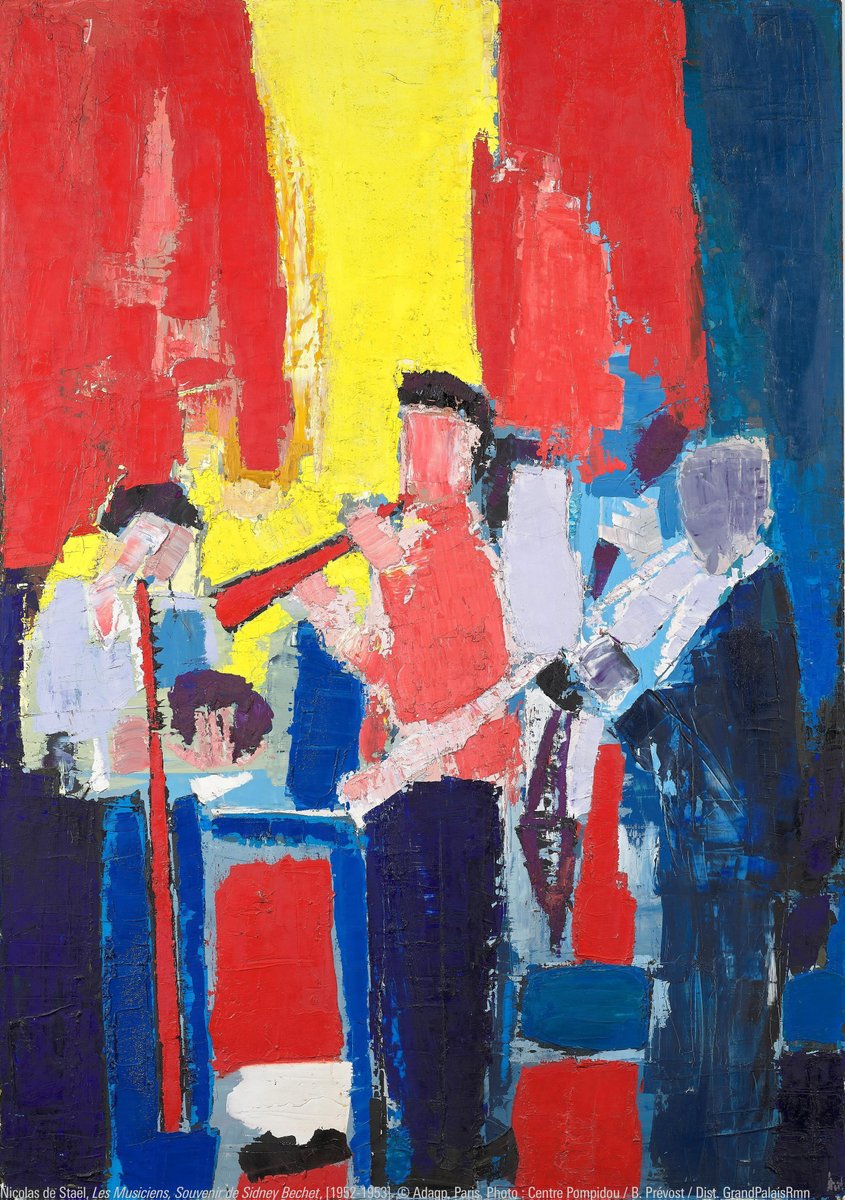 On commence la semaine en musique avec Nicolas de Staël 🎺🎶
Les couleurs vibrantes de la toile expriment le rythme et l'énergie du jazz. Sur la droite, on peut identifier le musicien Sidney Bechet jouant de la clarinette.
Plus d'œuvres ici 👉bit.ly/CP_DeStaël